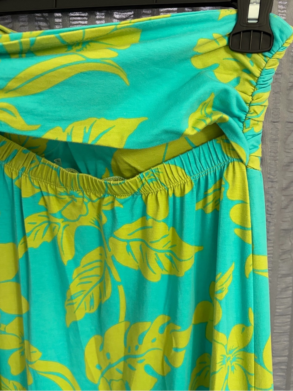 Tommy Bahama Summer Dress Green Teal Floral Strapless Supima Cotton XS - Picture 4 of 9